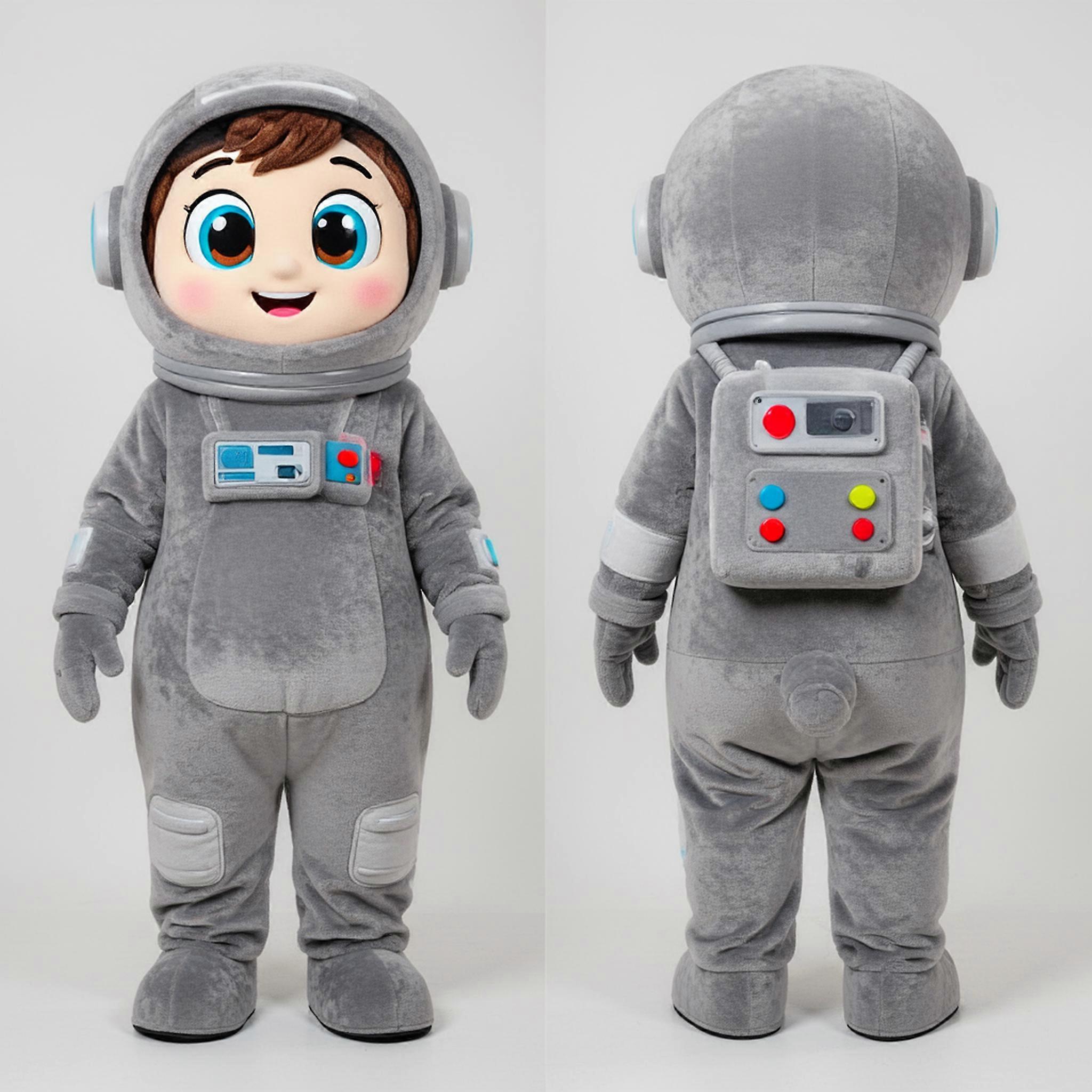 MASTICOT Gray Rounded Astronaut Mascot