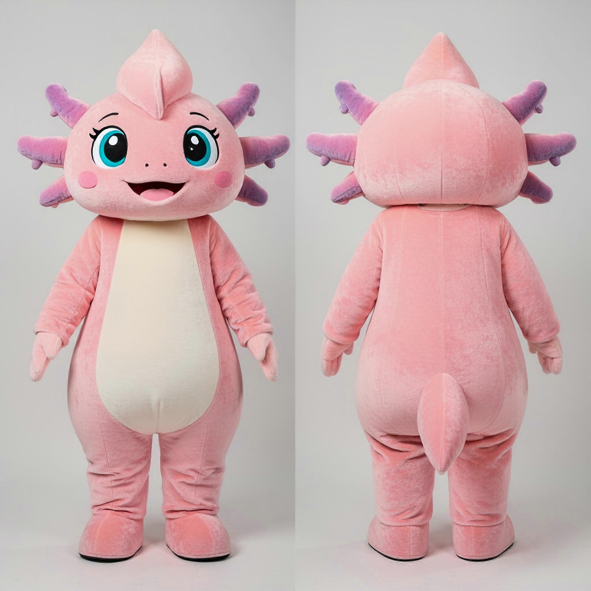 MASTICOT Peach Cartoon Axolotls Mascot