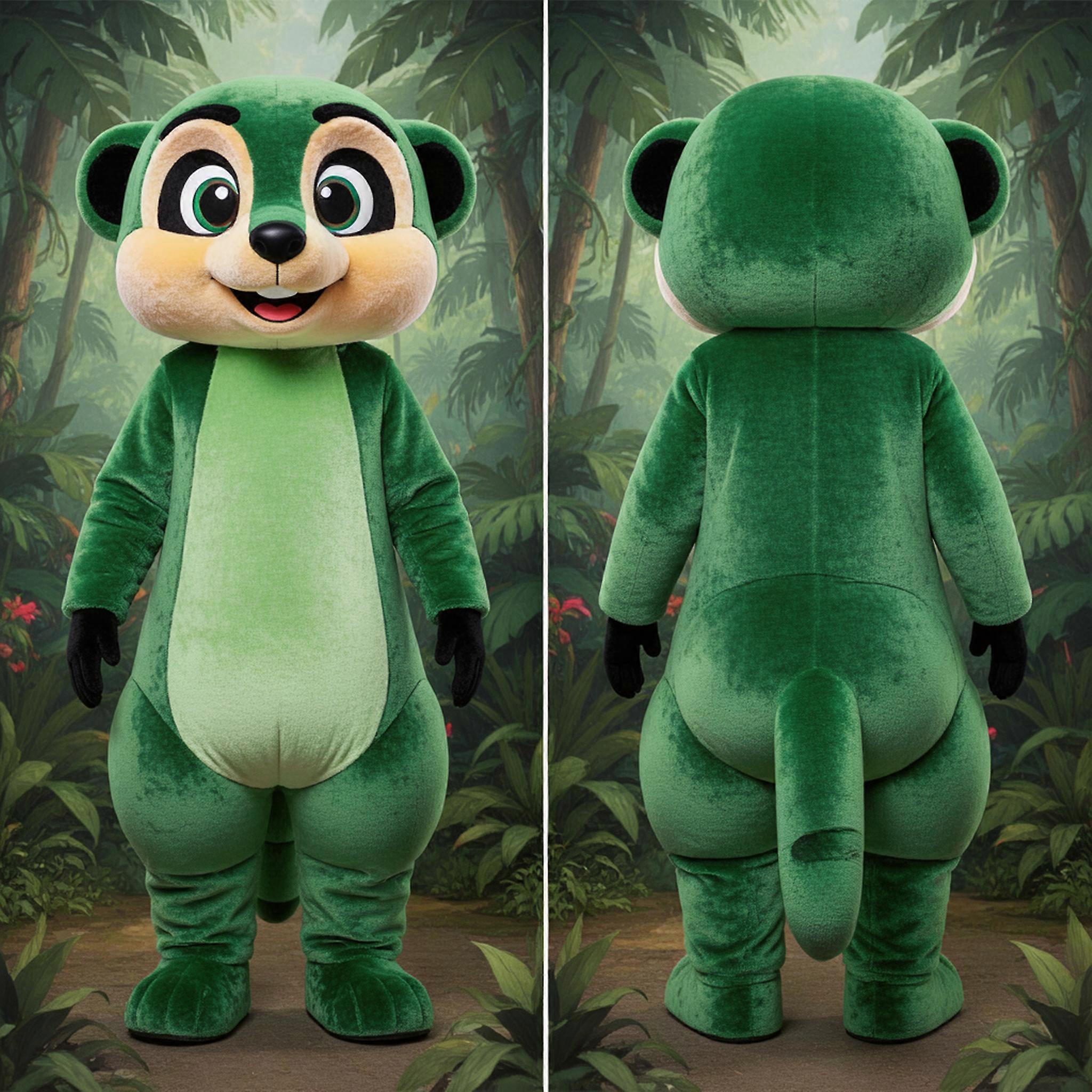 MASTICOT Forest Green Playful Meerkat Mascot