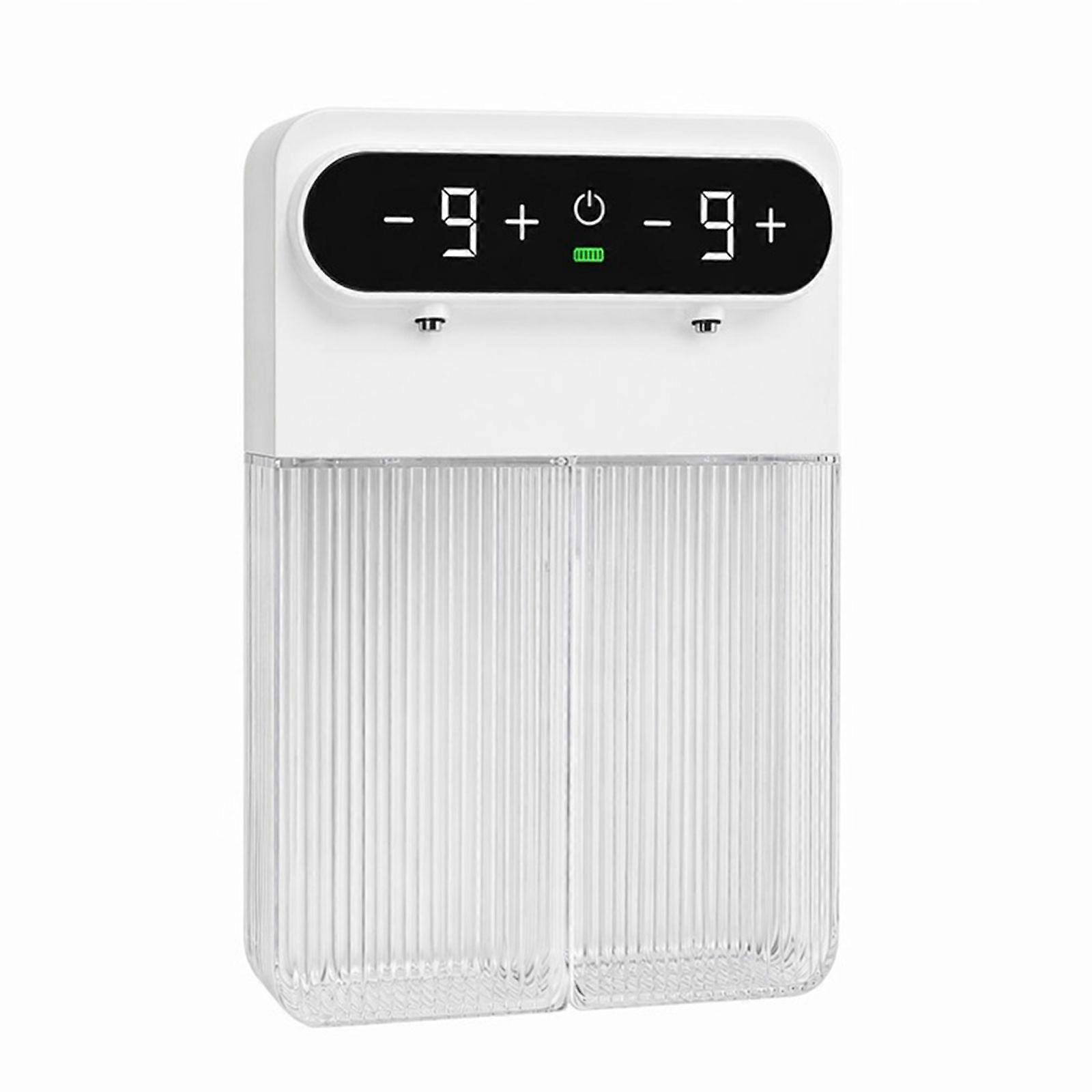 Counter Soap Dispenser with Sensor Release, 2 Outlets, Clear Refill View, Variable Output for Shared Bathroom Sink Placement  White