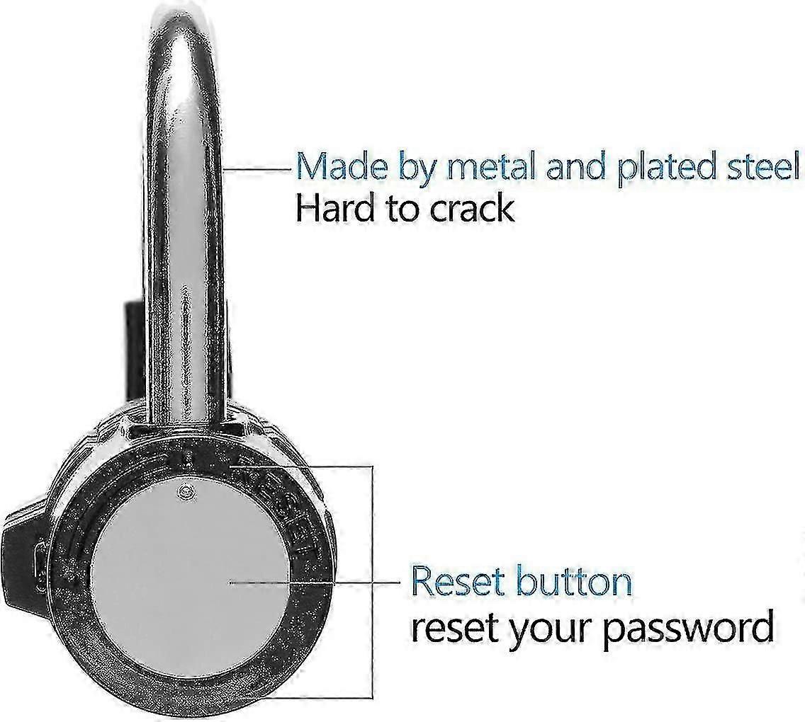 Combination Padlock 5 Digit Resettable Code 2 Pack Set