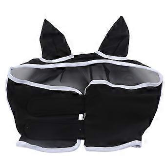 Horse Fly Mask Breathable Comfortable Soft Fine Mesh Design Horse Face Mask Horse Supplies with Ears Black
