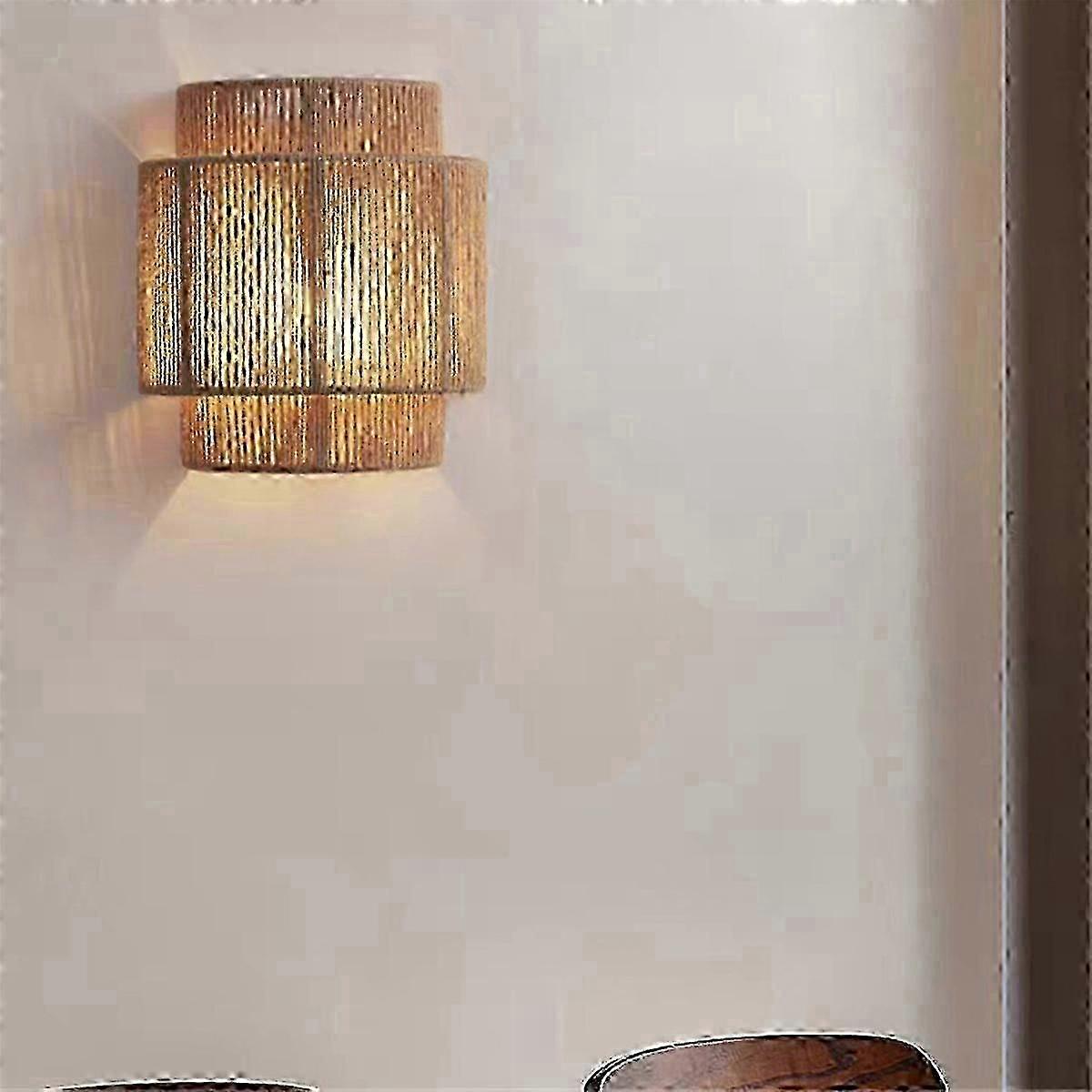 Rattan Woven Wall Sconce LED