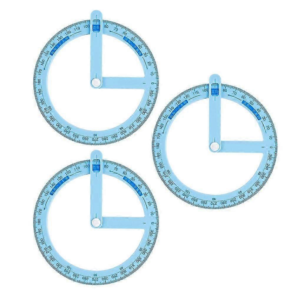 3Pcs Student Cosplay Plastic Protractor Teacher Angle Teaching Aid