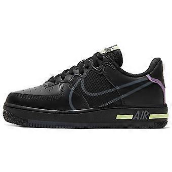 Nike Air Force 1 Low React Black Violet Star Barely Volt GS CD6960-001