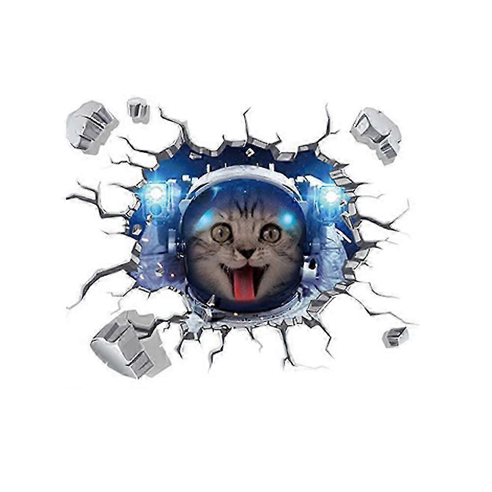 3D Astronaut Cat Wall Sticker Removable