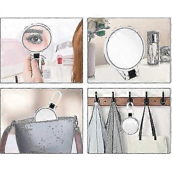 10x Double-sided Makeup Mirror, Double-sided Mirror, Hand Mirror With Folding Handle