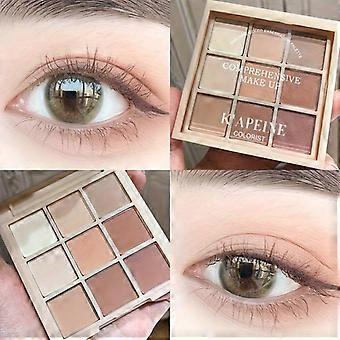 Oogschaduwpalette met 9 kleuren, met gecoördineerde tinten voor het mengen en creëren van alledaagse oogmake-up, "Milk Tea".