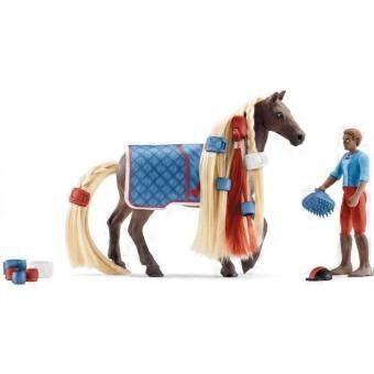 Leo and Rocky Hairdressing Horse Box - Sofia's Beauties Horse Figurines - 18 Piece Toy Box - Maned Horses