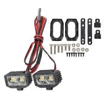 Farol RC 4 LED branco iluminação cor plástico carcaça 2.54JR Conector suportes removíveis RC Spot Lamp para 1/10 5 a 7.4V