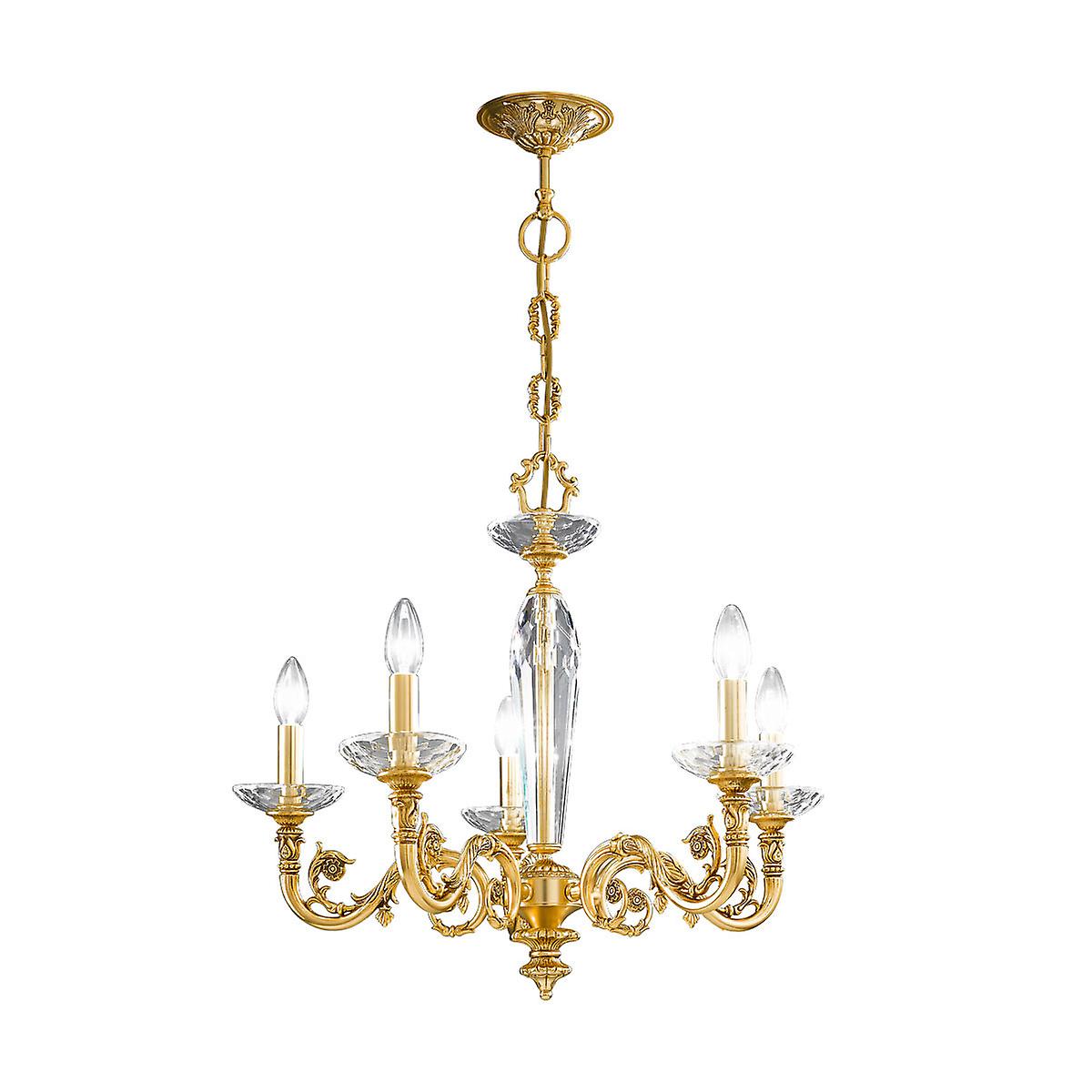 Contarini Multi Arm Chandeliers 5 Light 24 Carat Gold