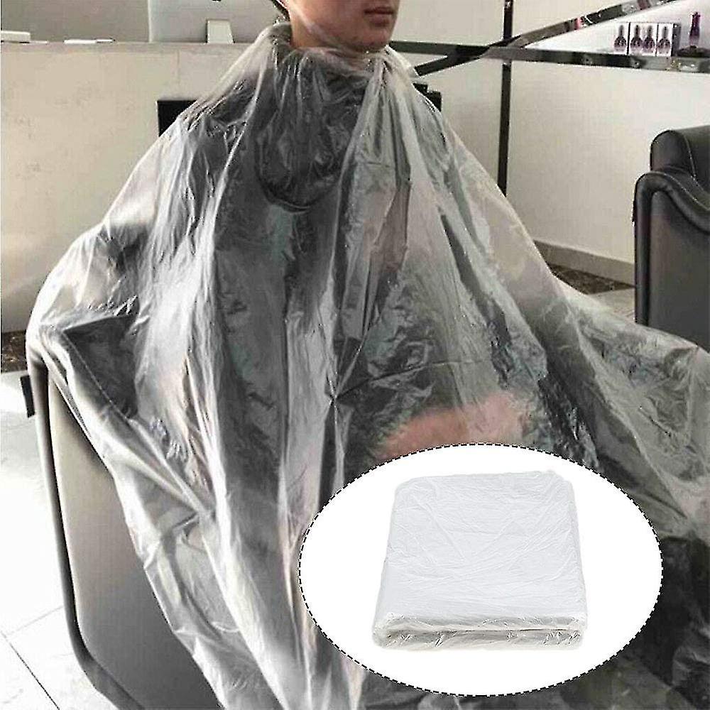 100 Pack Disposable Waterproof Barber Capes Transparent