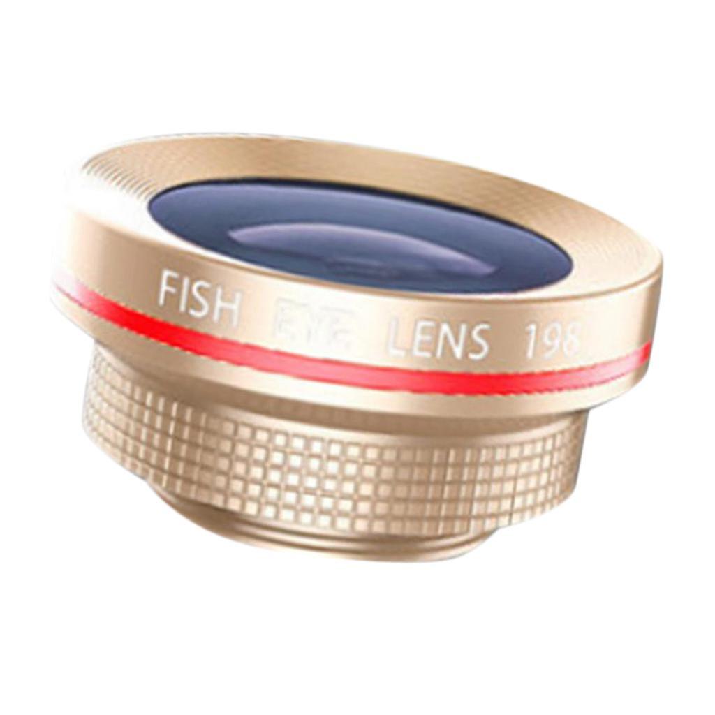 3 in 1 Mobile Phone Camera Lens Fish Eye Wide Angle 0.6X Macro 15X Golden