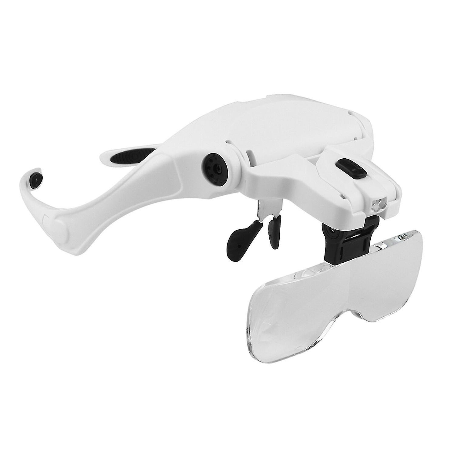 1.0x 3.5x Headband Glasses Magnifier With Adjustable Bracket Loupe With 2 Led |magnifiers