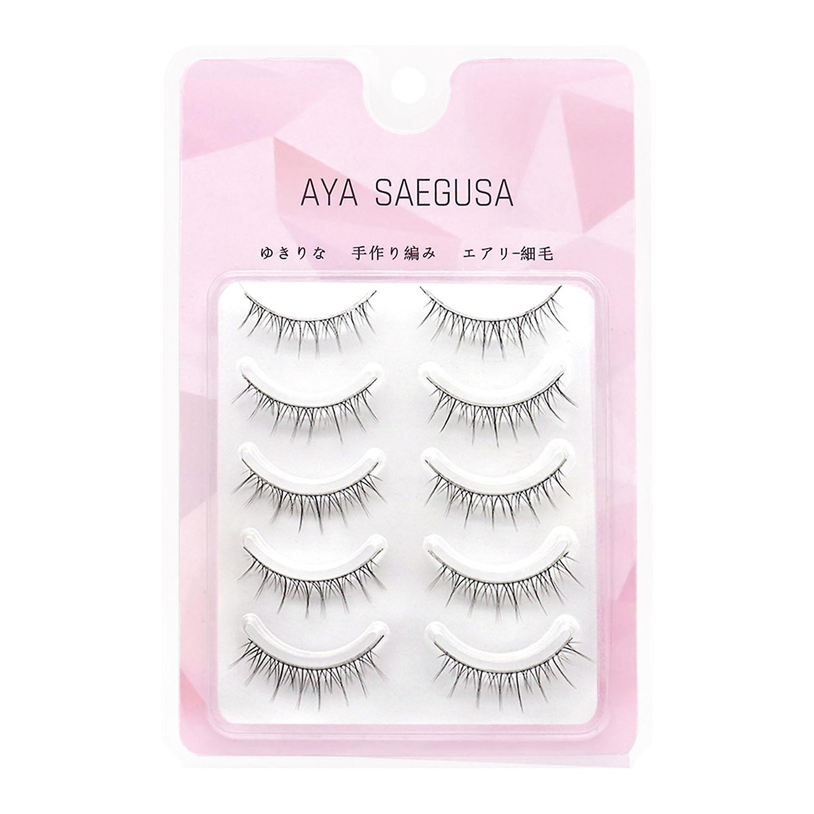 5 Pairs Slim Wispy Eyelashes Diy Lashes Fluffy Effect Lightweight
