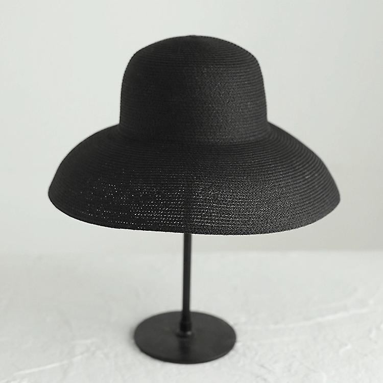 Female Summer Sunscreen Basin Hat, Colour: Black