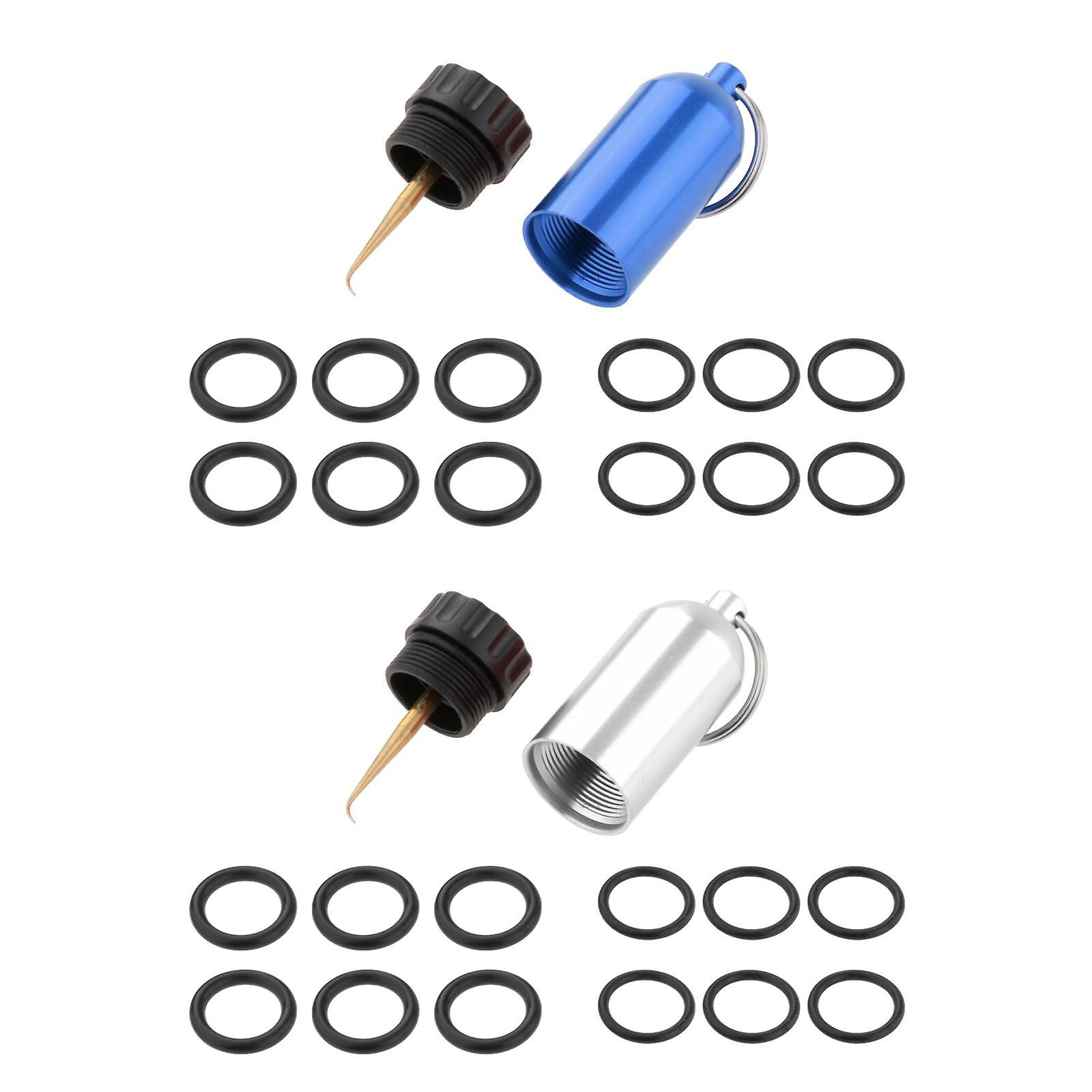 Mini Scuba Diving Cylinder Bottles w/ 24 O-rings Dive Key Chain Repair Kit