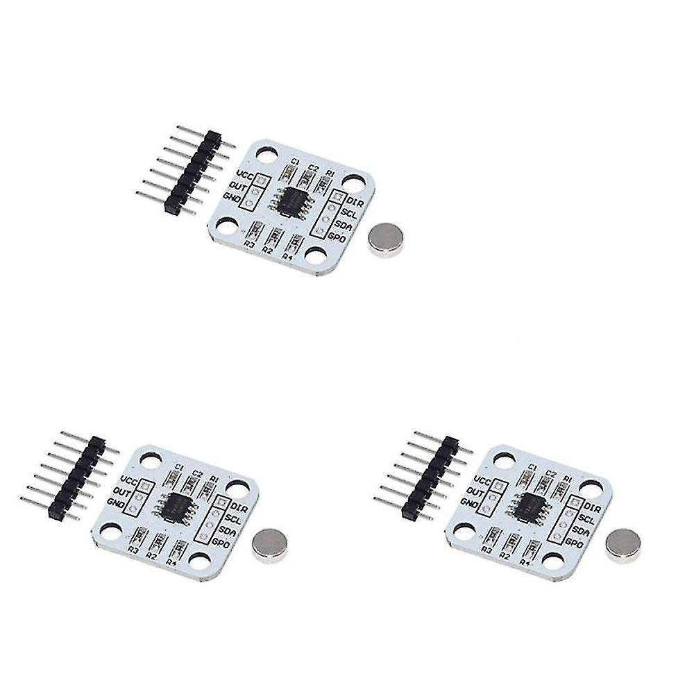 3pcs As5600 Encoder 12 Bit Precision Magnetic Induction Angle Measuring Sensor Module Electronic Co