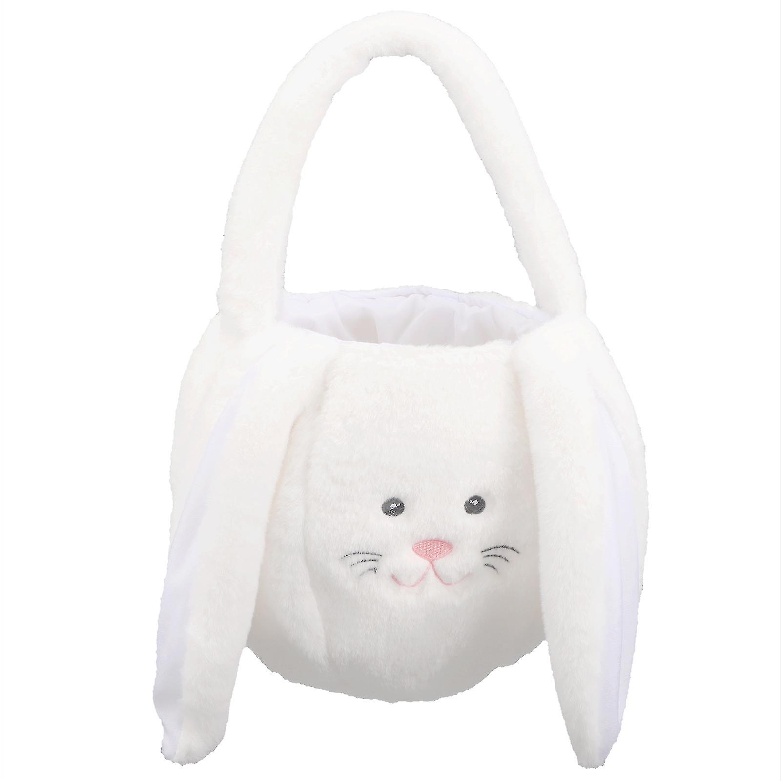 Creative Easter Handy Basket Easter Themed Design Plush Basket (white)