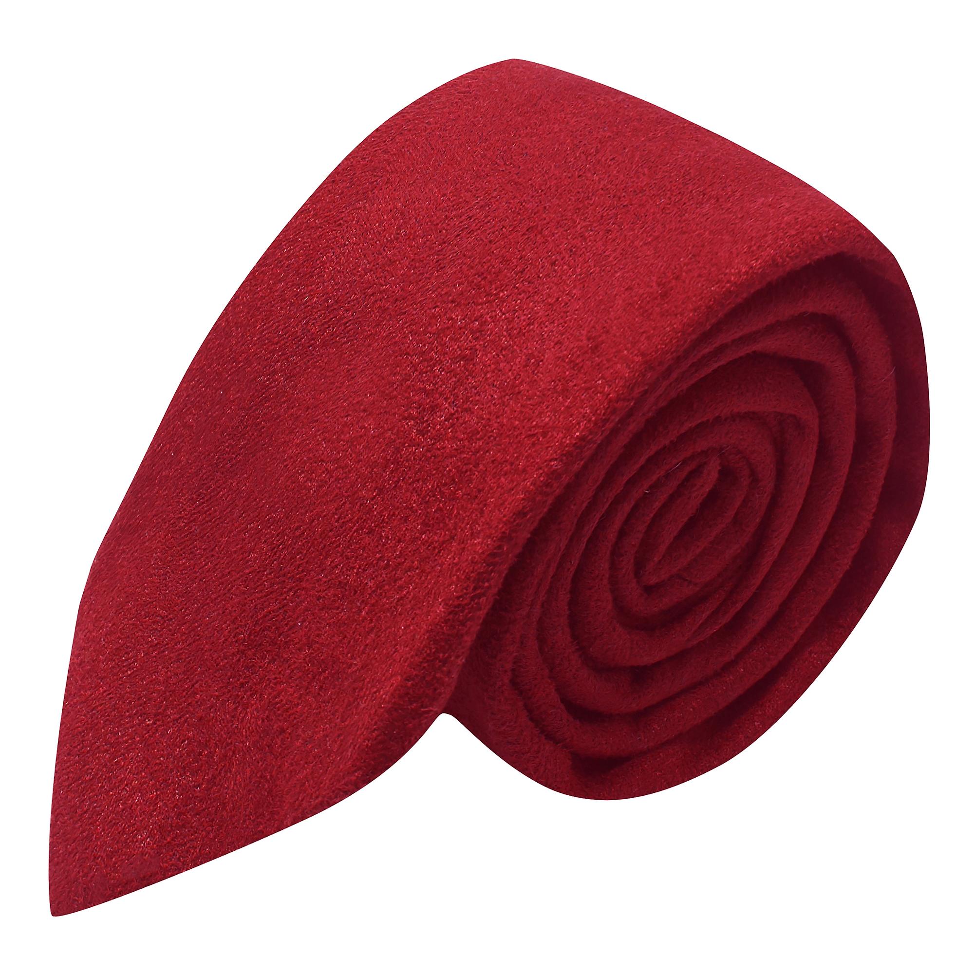 Cravate en daim rouge chilli