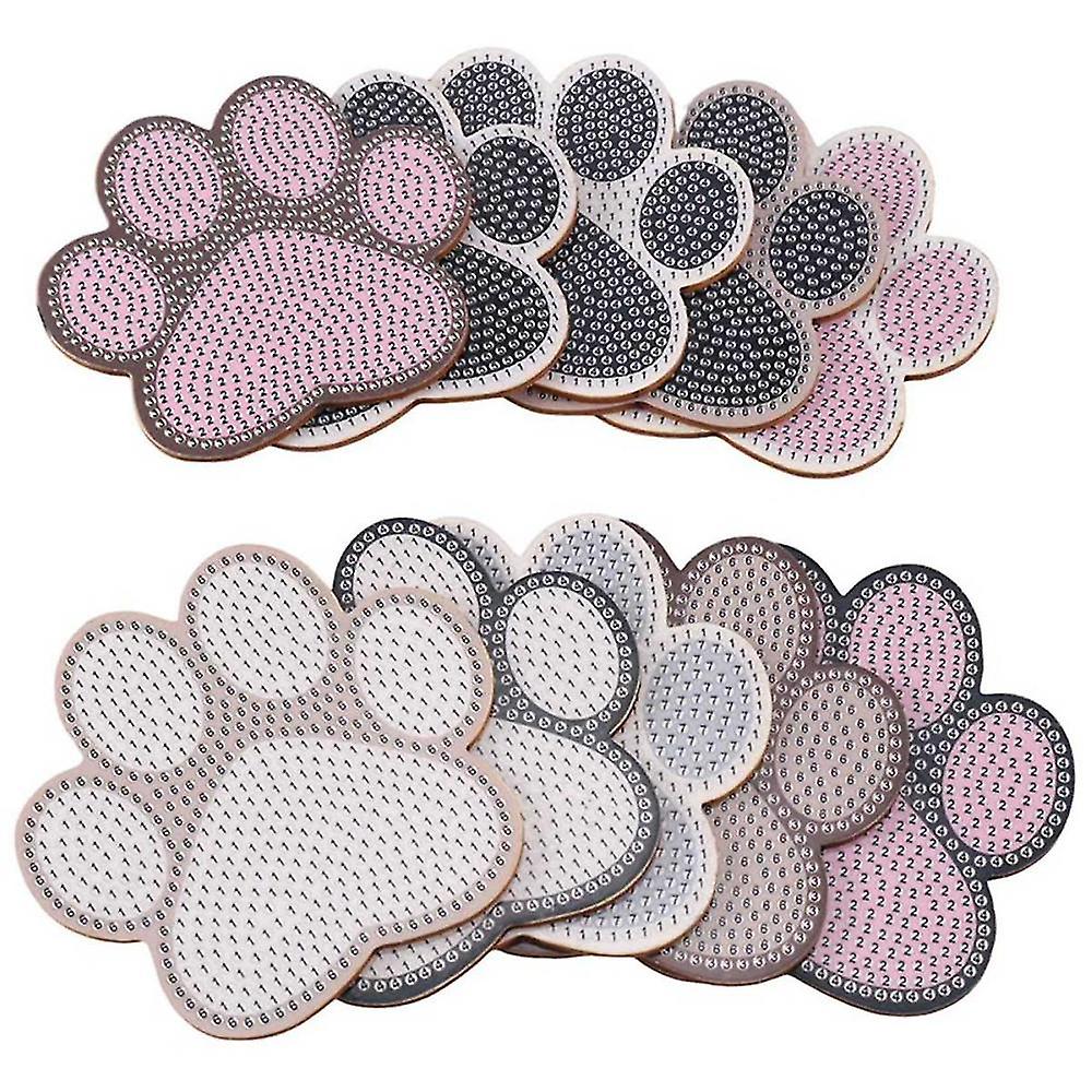 10pcs Coasters,diy Cute Paw Coasters With Holder For Beginners,drinks,cups,vases