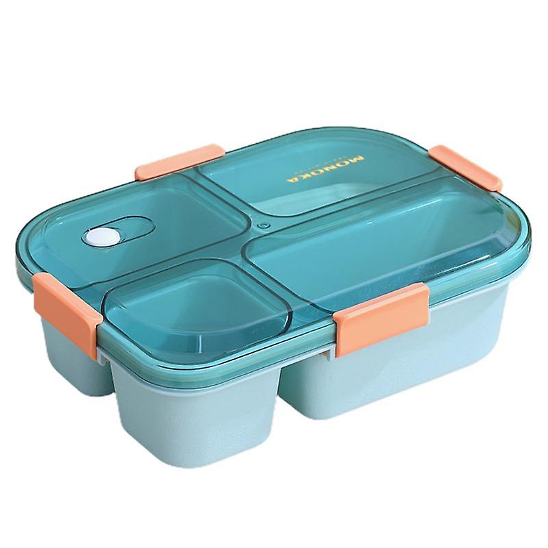 1 Set 1100/1550ML Bento Box 3/4 Grids Good Sealing Buckle Closure Heat Resistance Fresh-Keeping Micr