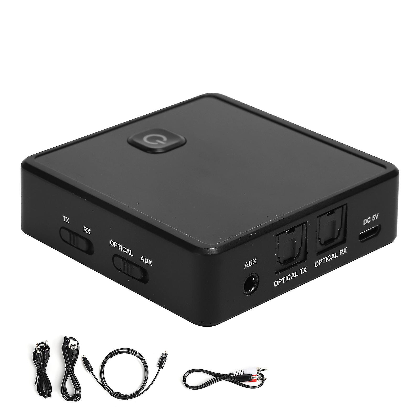 Bluetooth 5.0 Sender Empfänger Wireless o Adapter mit 3,5 mm Aux für PC-TV-Autolautsprecher