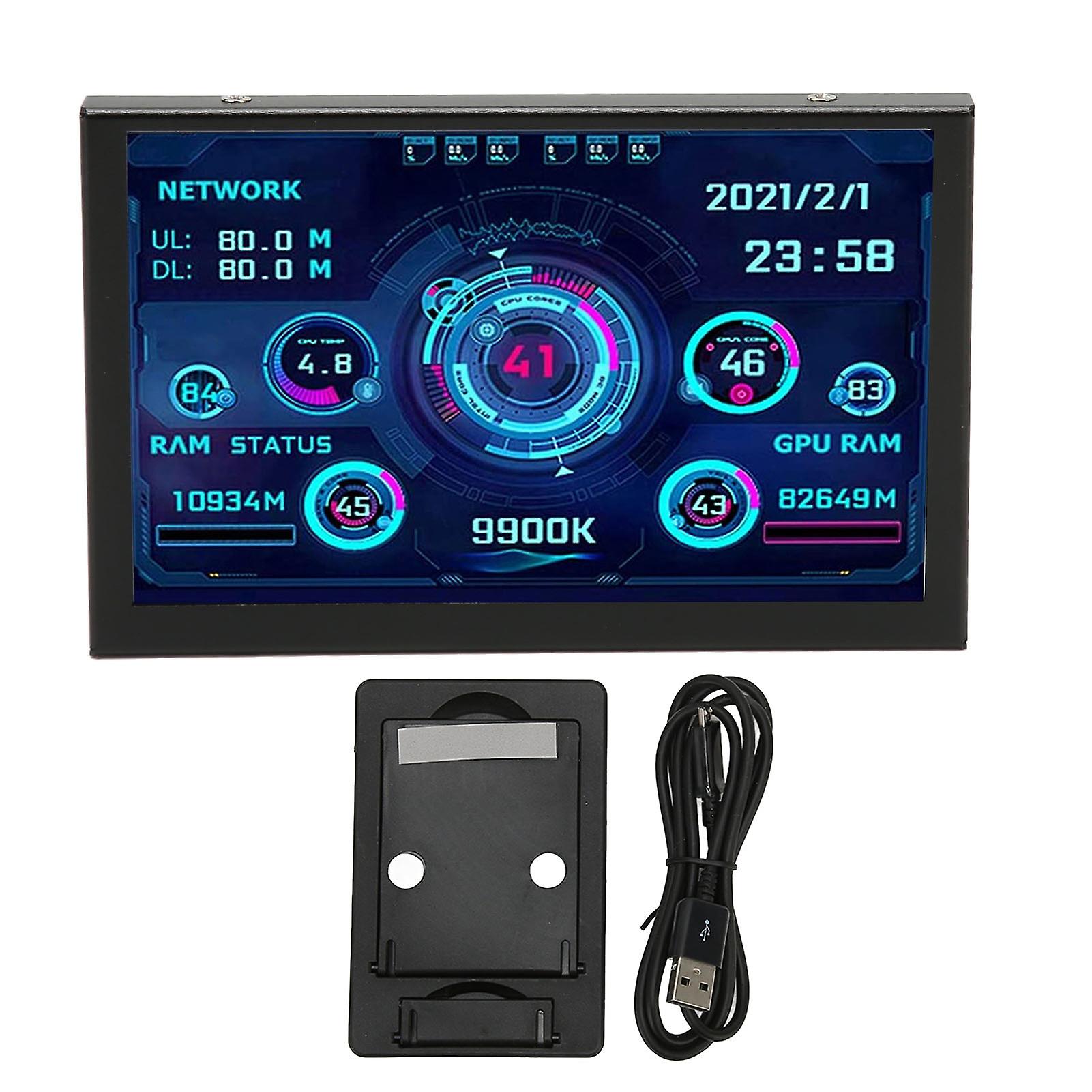 Computer Temp Monitor 5 tommers IPS skjerm tema editor USB C tilpassbar PC CPU datamonitor for stasjonær spilling