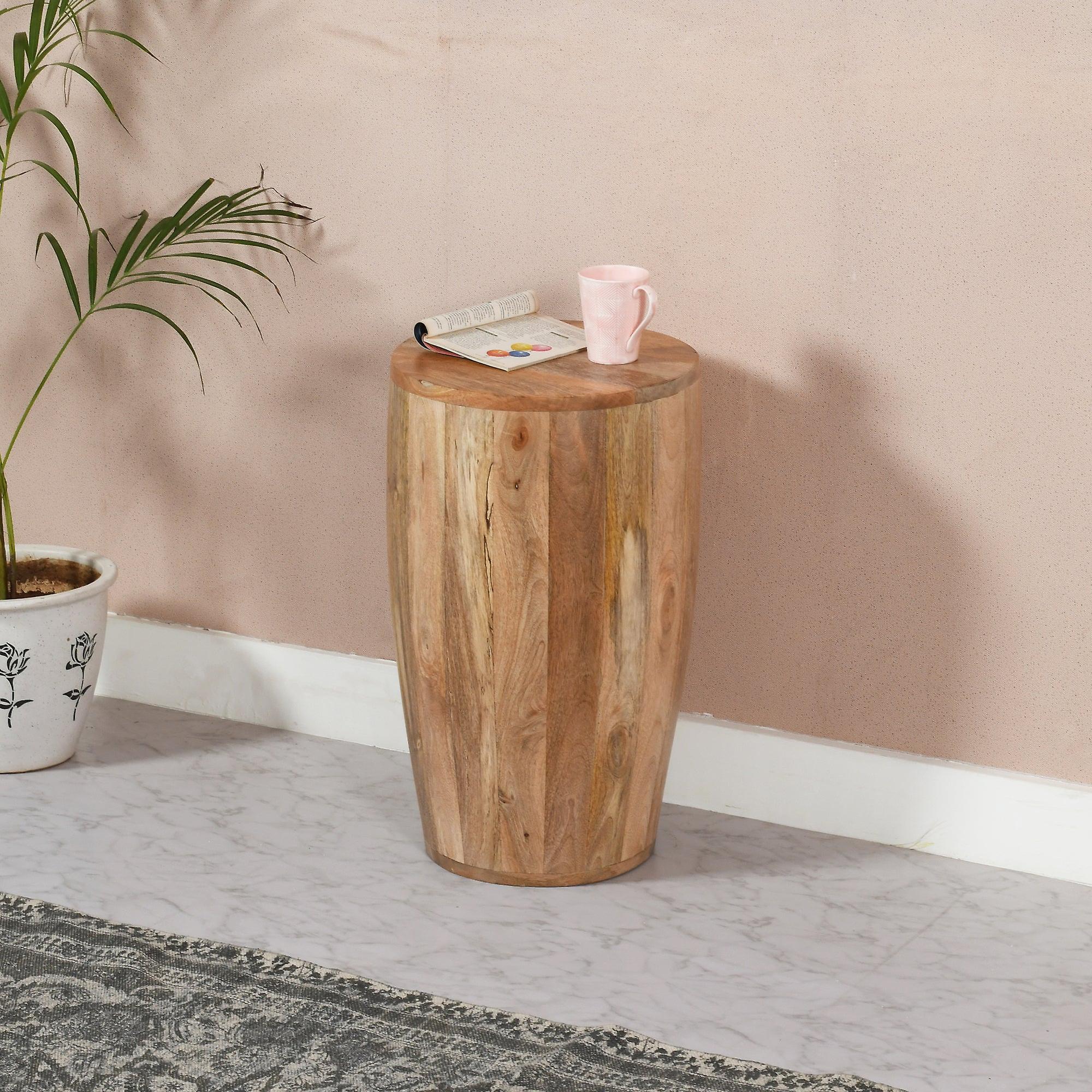 Micadoni Mango Wooden Drum Side Table