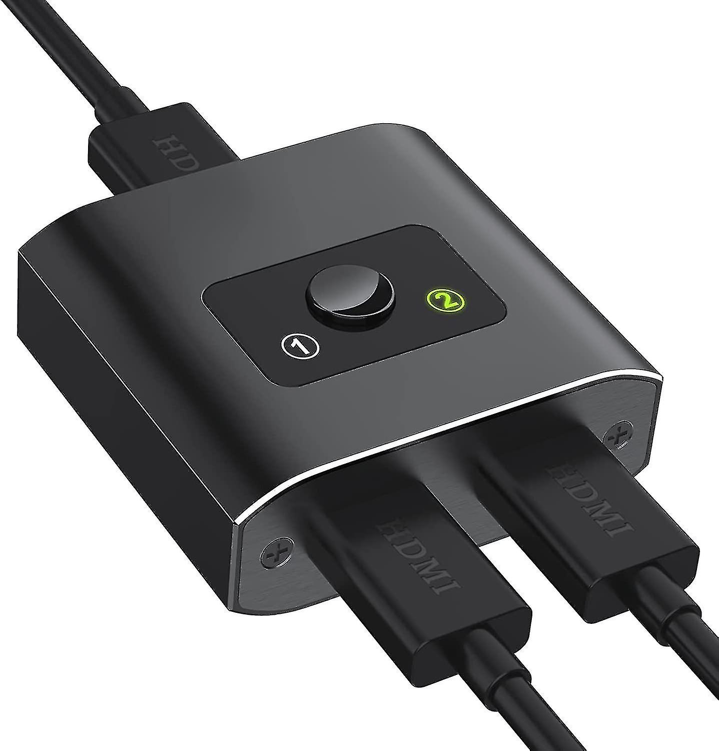 Hdmi Switch Hdmi Splitter, Aluminum Bidirectional Hdmi Switch 2 In1