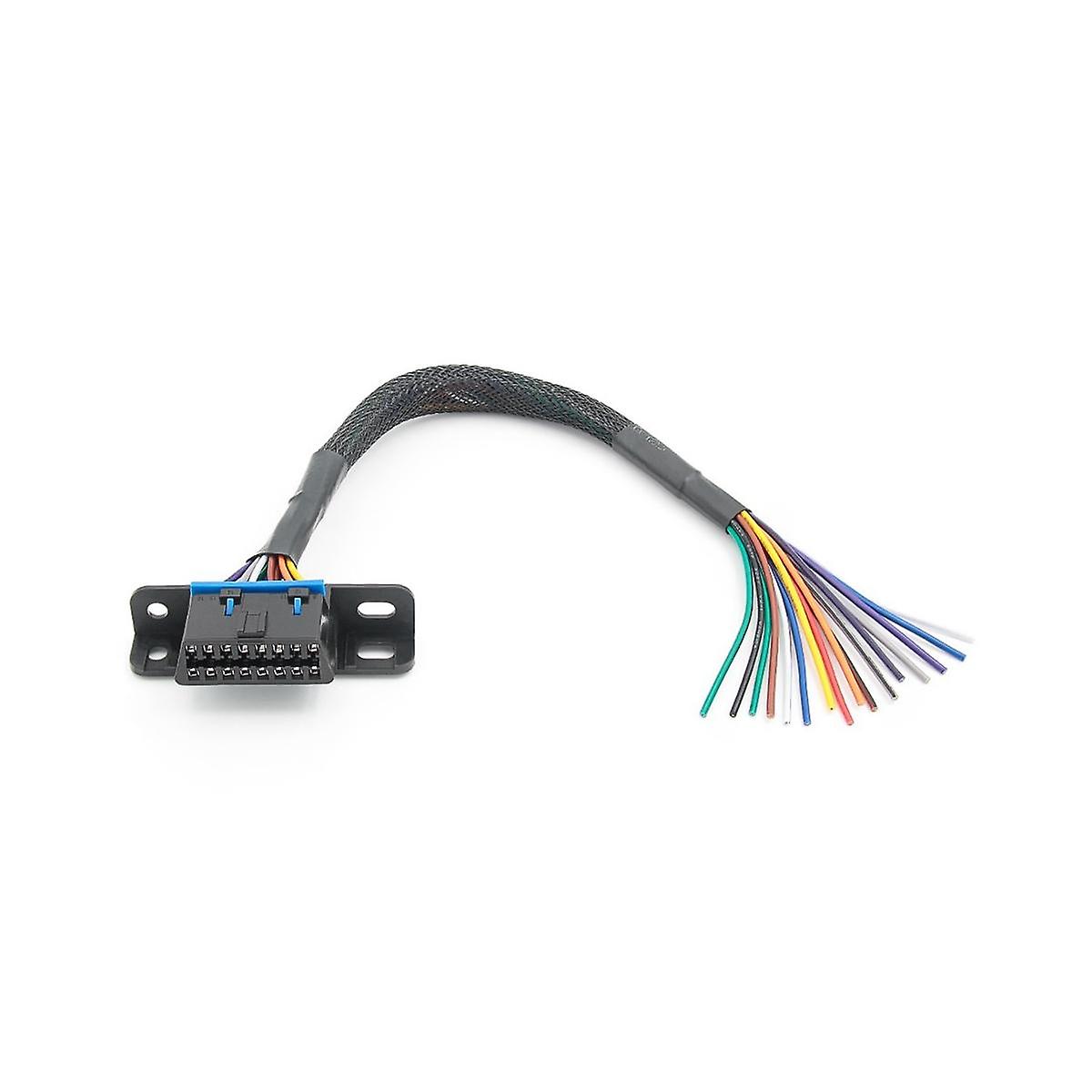 Universal OBD2 16Pin Female Connector to Open OBD Cable Female Extension Connector Ribbon Interface Adapter