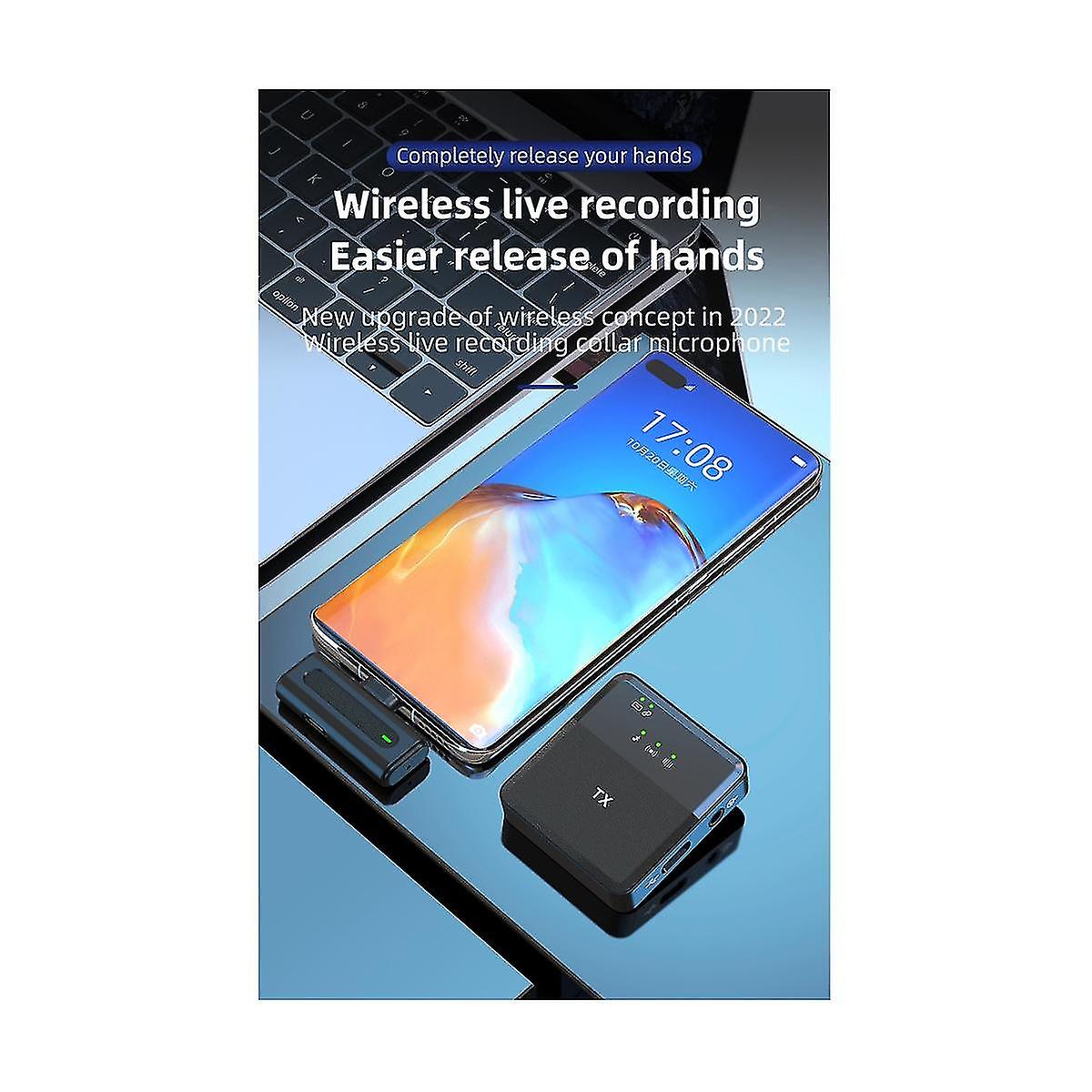 Lavalier Lapel Microphone Wireless Microphone Omnidirectional Condenser Mic For Camera Speaker Smar