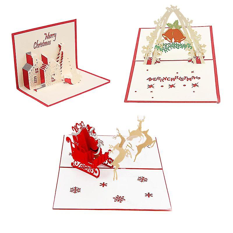 3pcs Christmas Greeting Card