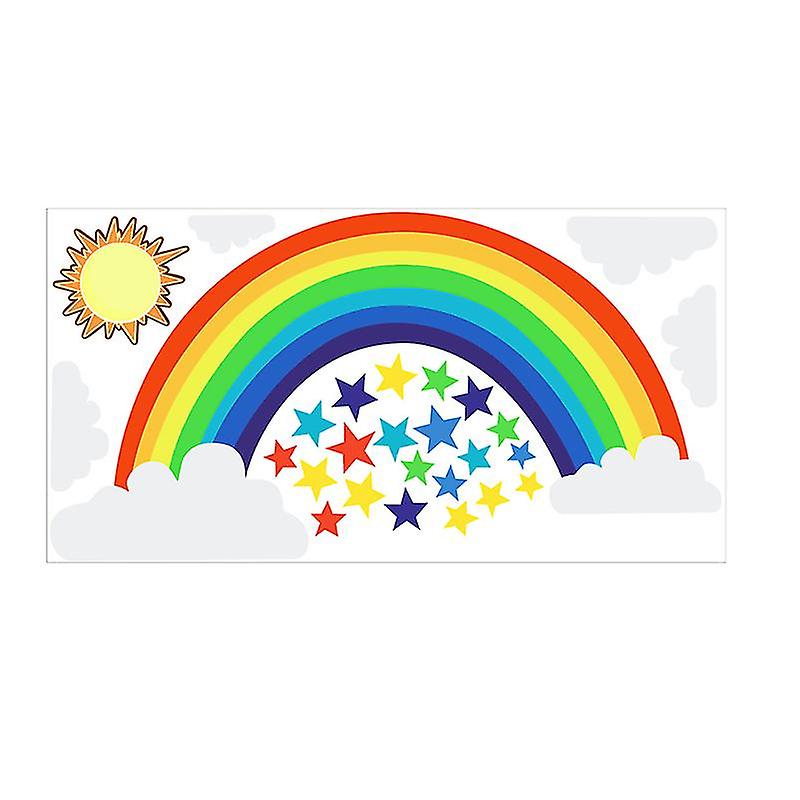 2pcs Rainbow Star Sun Wall Sticker