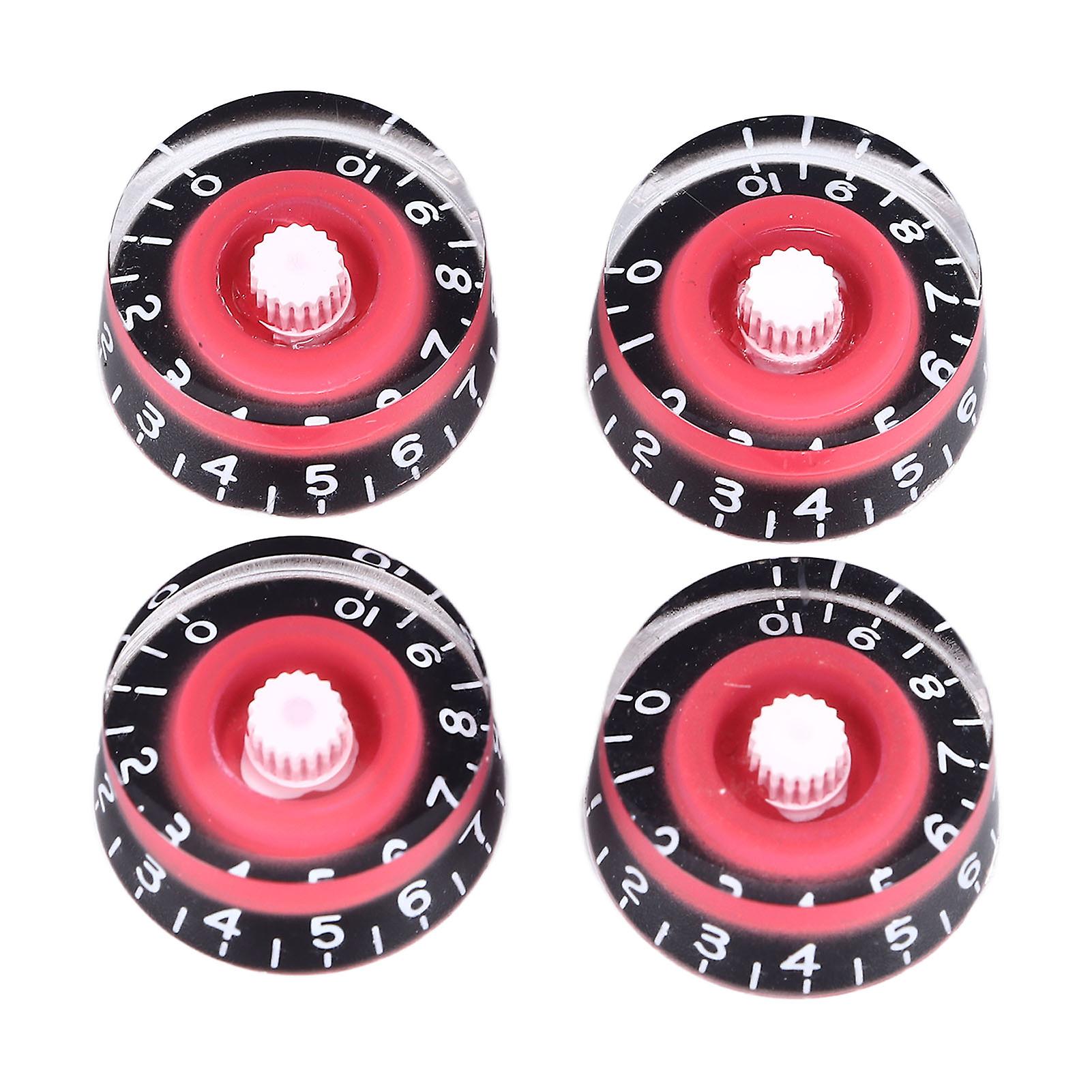 4 قطع الكهربائية الغيتار مقبض مجموعة الاكريليك حجم التحكم في لهجة التحكم في الغيتار مقبض استبدال ل LP الأحمر