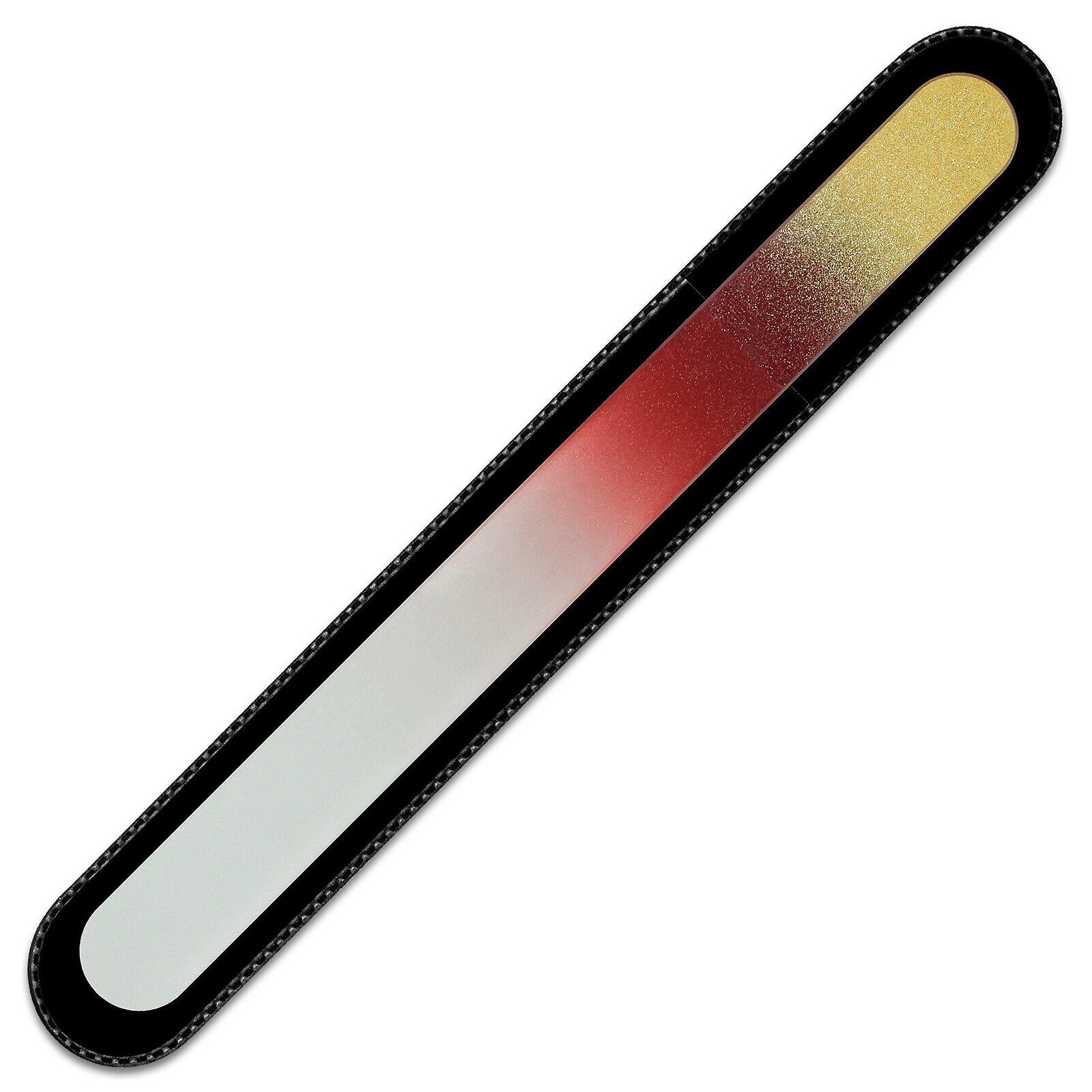 Large Rainbow Glass Nail File R-B2 - Golden Red
