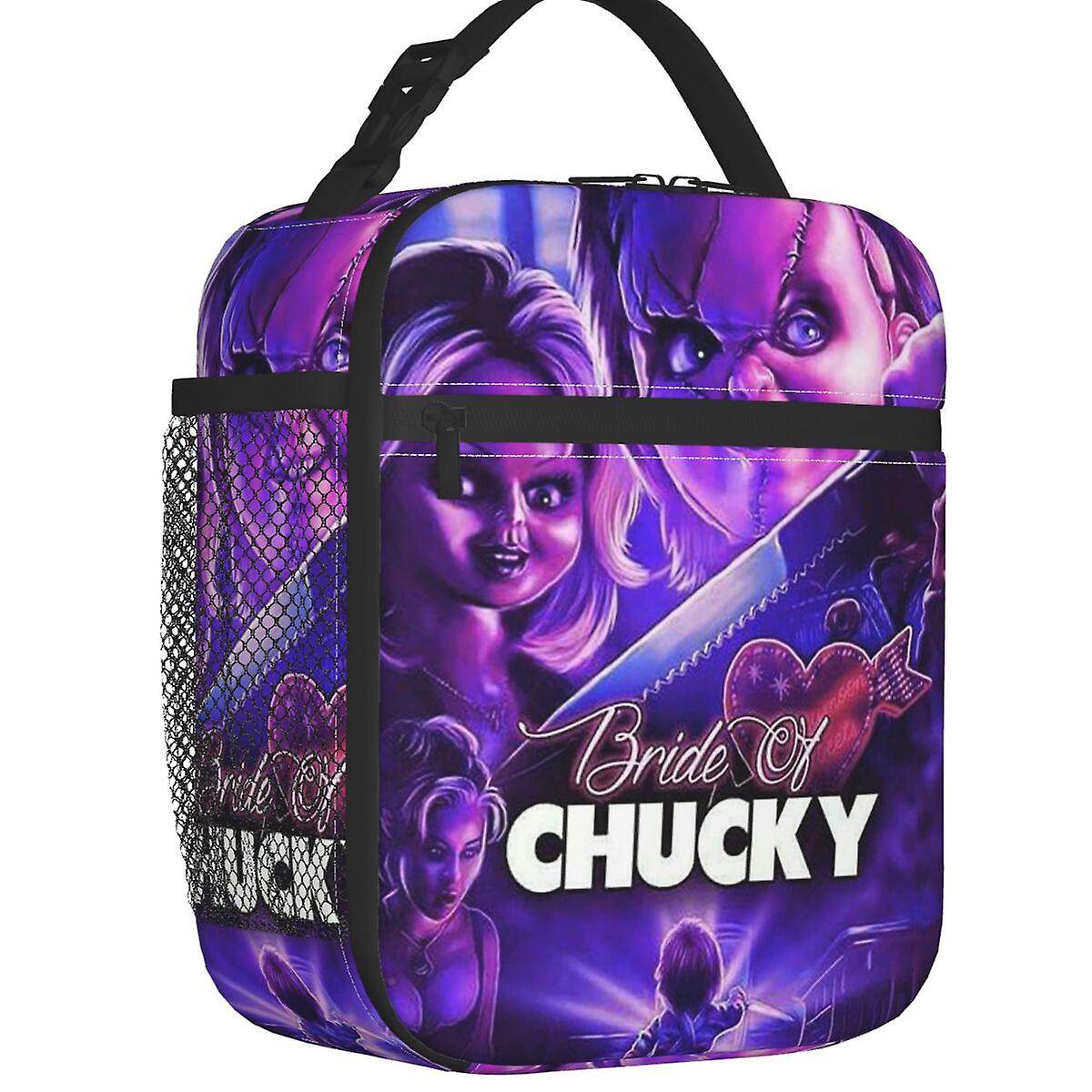 Συνήθεια Chucky παιδιά παίζουν κούκλα μεσημεριανού γεύματος τσάντα άνδρες γυναίκες ζεστό ψυγείο μονωμένο κουτί μεσημεριανού γεύματος για το σχολείο παιδιών