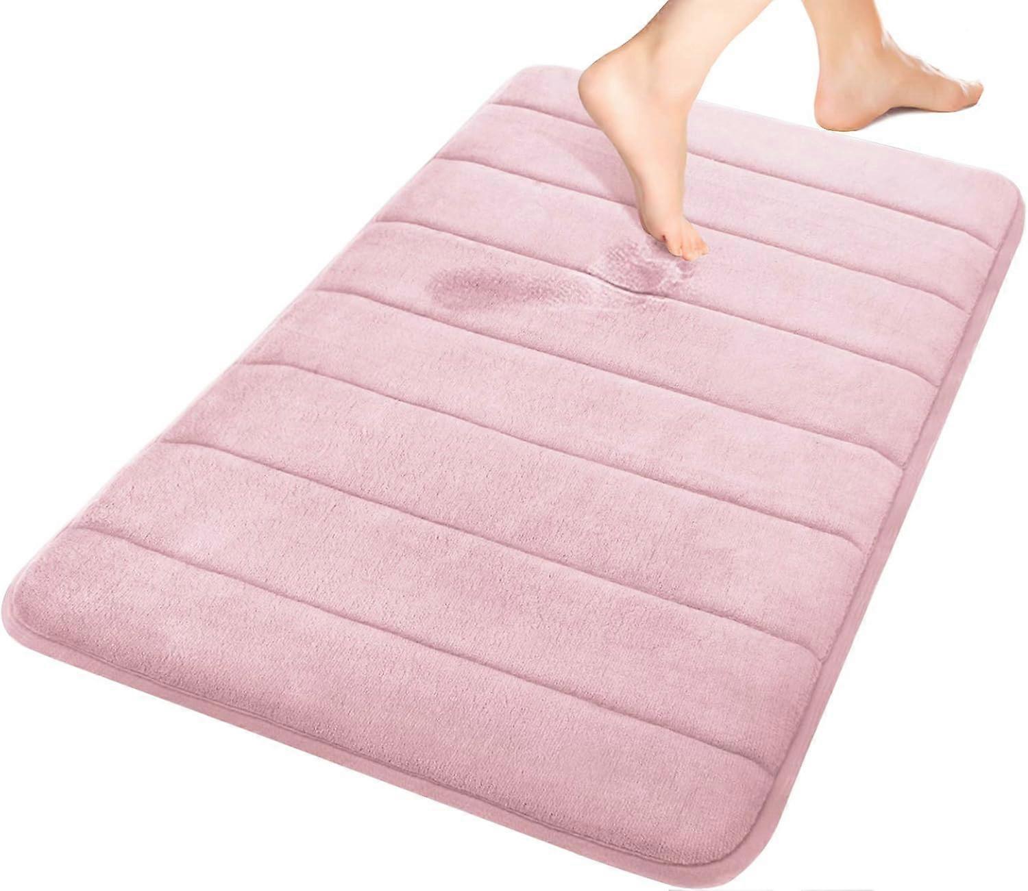 Memory Foam Bath Mat Large Size 31.5 by 19.8 Inches, Soft and Comfortable, Super Water Absorption, Non-Slip,  bule