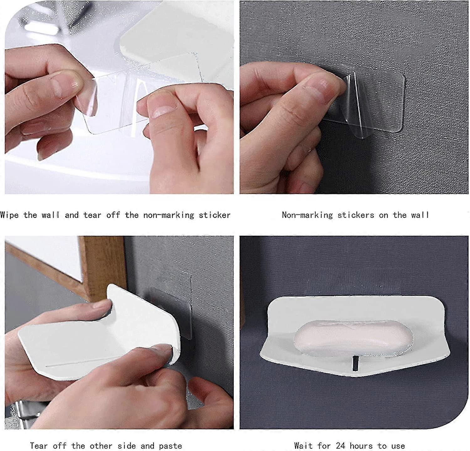 Shower White, Set of 3 - Self Draining Soap Tray Self Draining Rubber ...