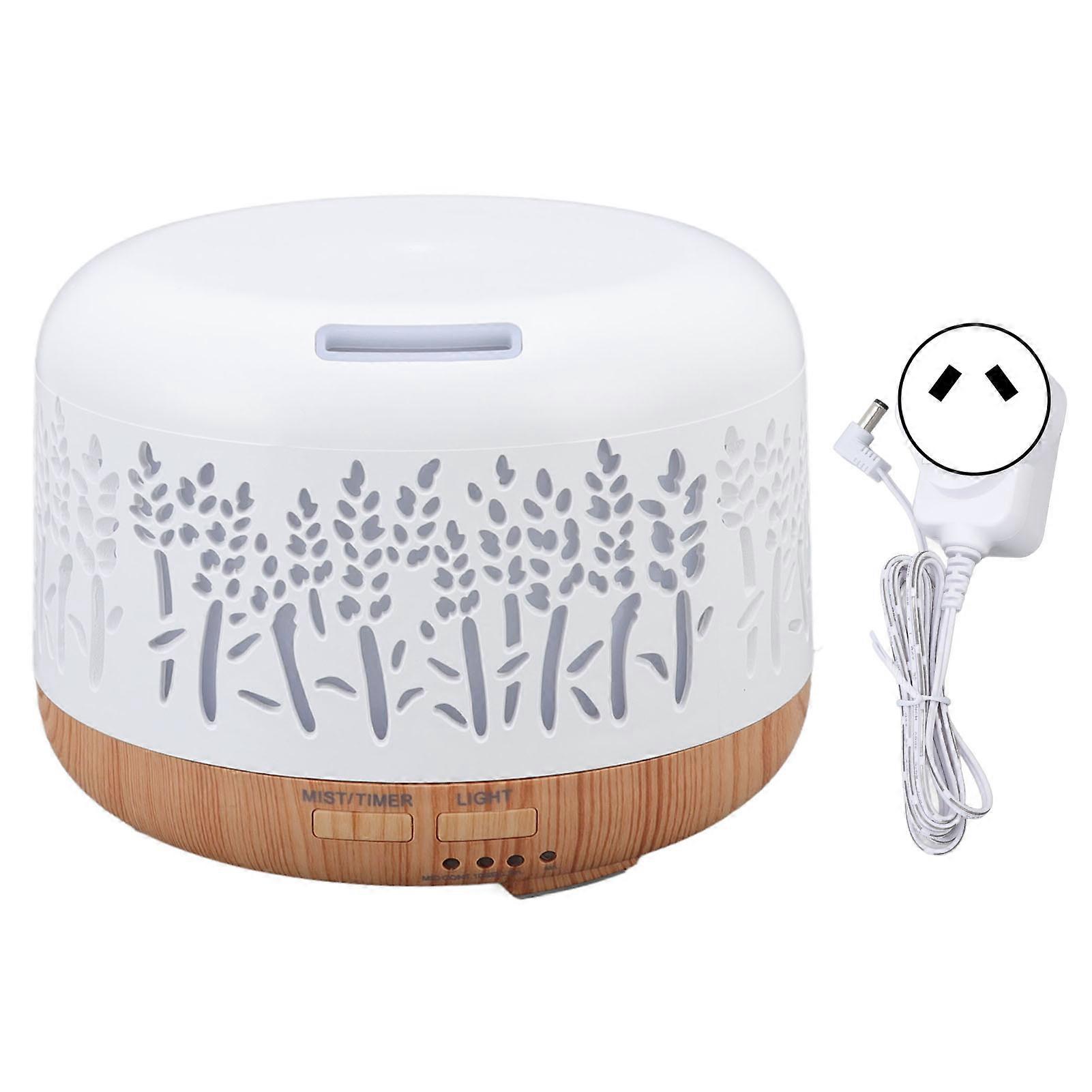 Desktop Humidifier 300ml Wood Grain Design Low Noise Aromatherapy Humidifier with LED Color Light 100240V,AU Plug