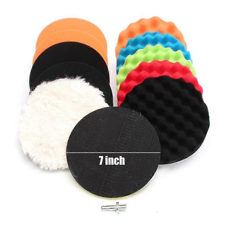 11Pcs Car Polishing Pad Kit 3/5/6/7 Inchs Car Sponge Buffing Waxing Pad Abrasive Polisher Drill Adapter Wheel Polishing Tool