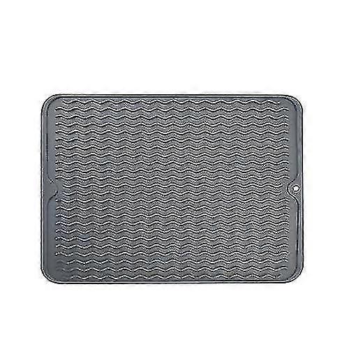 Tpr Thickened Heat Insulation Placemat Wavy Drain Anti-slip Mat (khaki Blue)
