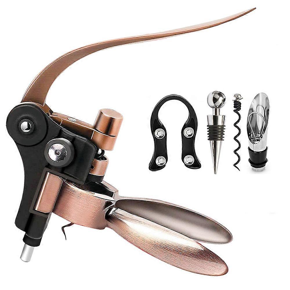 Wine Bottle Opener Cork screw Set Wine Opener Kit With Foil Cutter,Wine Stopper And Extra SpiralNEW5