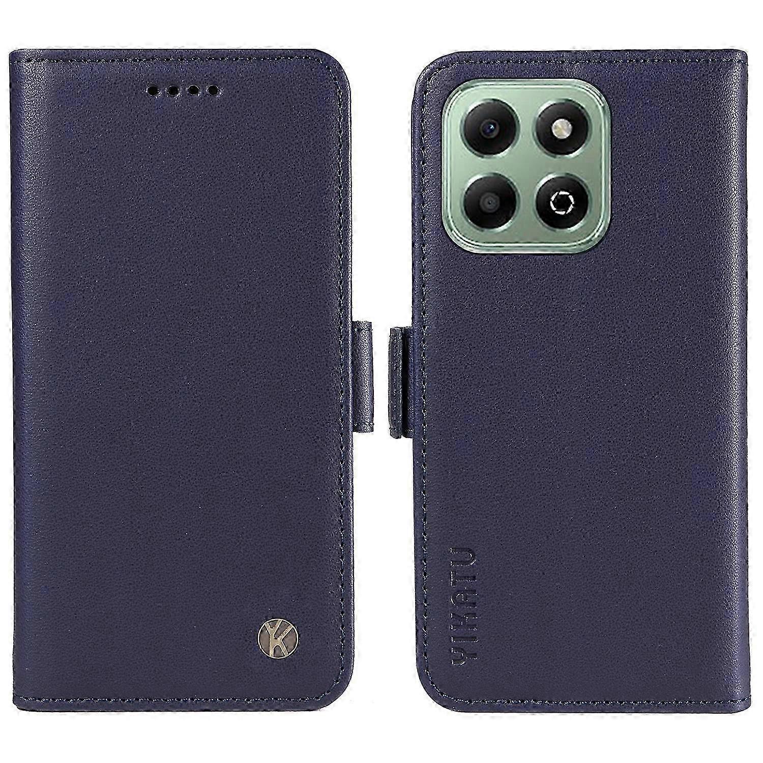 YIKATU YK-003 For Honor X6b 4G Case Wallet Stand Leather Phone Cover Side Buckle - Green