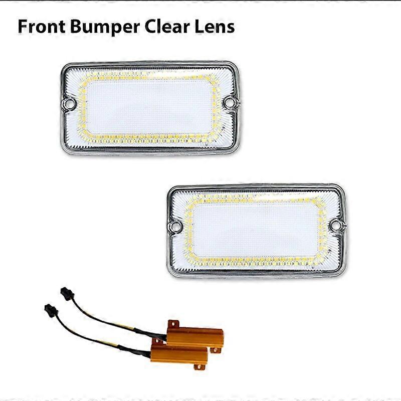 2pcs Front Bumper Sequential Amber yellow Turn Signals Lights Assembly For 1997-2006 Jeep Wrangler TJ Xenon White LED as DRL
