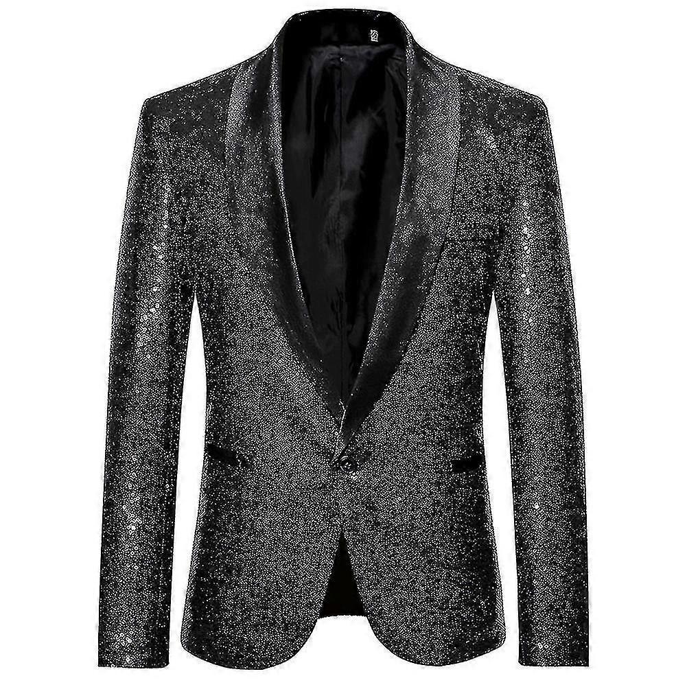 Moda męska Sequin Casual Blazer Wediing Celebration Suit Jacket