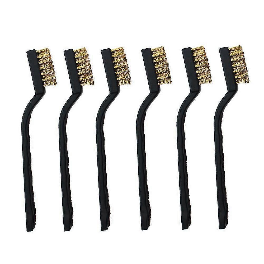 Mini Brass Wire Brush ,set Compatible With Cleaning Welding Slag And Rust,6 Pieces