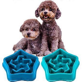 Double Slow Feeder Dog Bowls Non Skid Pet Slow Eating Bowl Healthy Eating Crday Gift