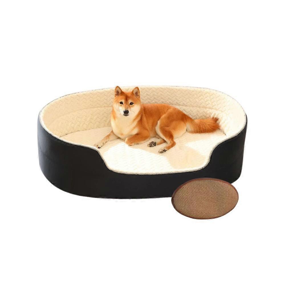 Pet Bed Black White With Cooling Pad Double Sided Dog Mat Kennel Soft Fleece Sofa Pet Beds