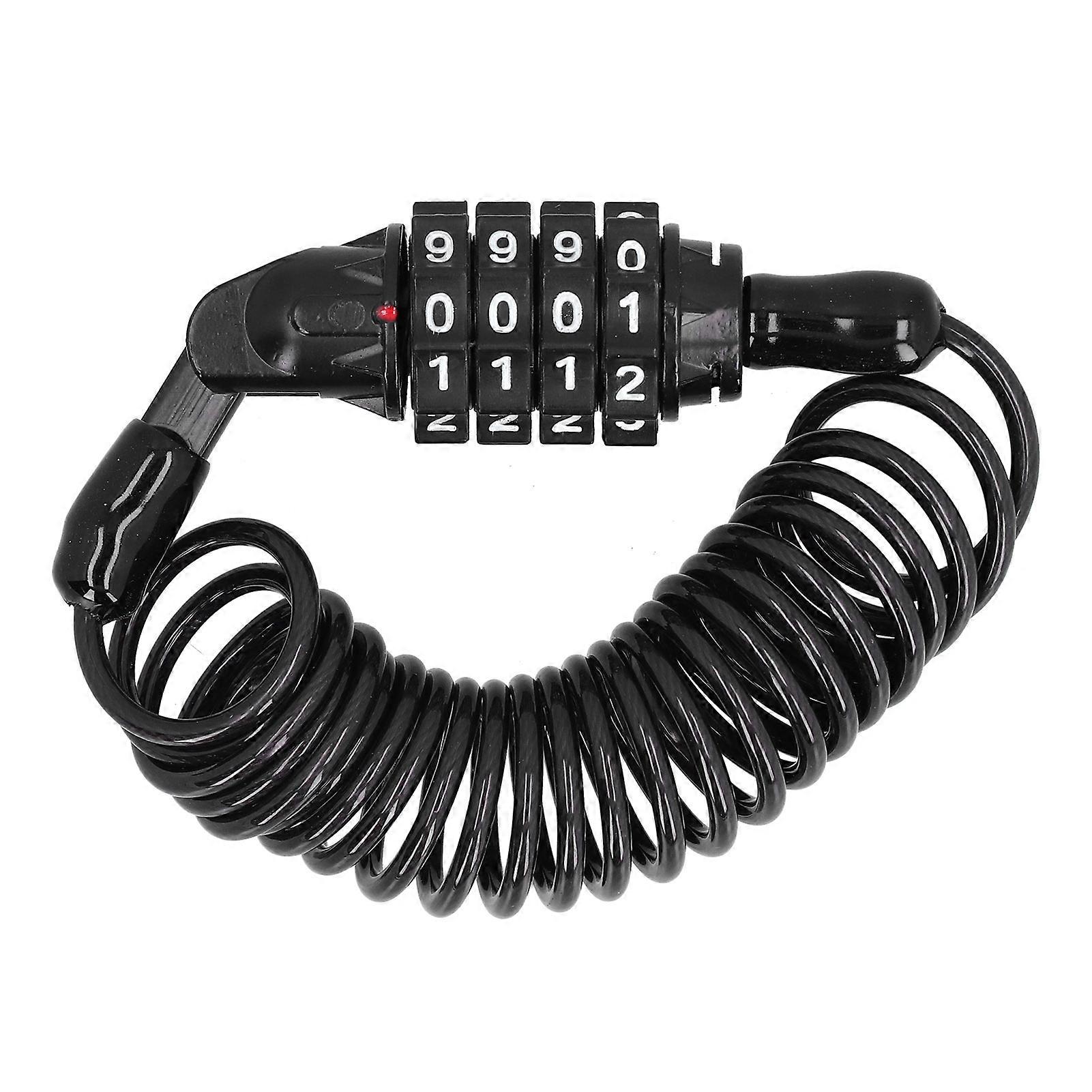 Motorcycle Helmet Cable Lock Multifunctional AntiTheft 4Digit Password Combination Portable(L )